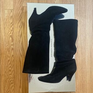 Sigerson Morrison Black Heeled Boots Suede